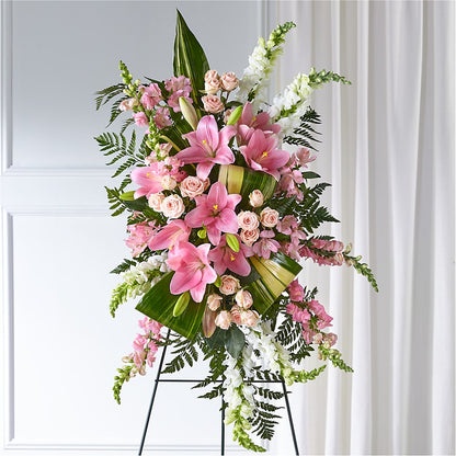 Elegant Embrace Standing Spray –  Tinys Flowers, Lansing IL