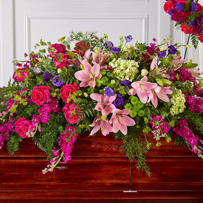 Radiant Tribute Casket Spray –  Tinys Flowers, Lansing IL