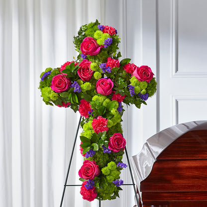 Tribute Rose Floral Cross –  Tinys Flowers, Lansing IL
