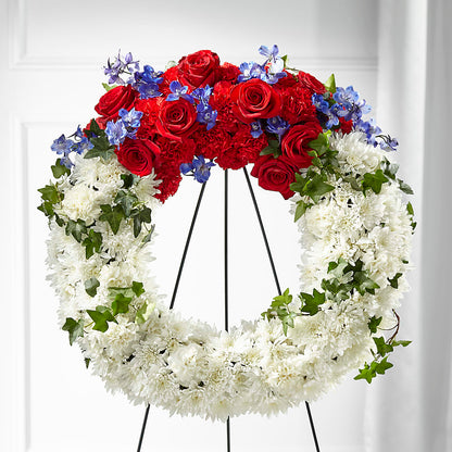 Patriotic Passion Wreath –  Tinys Flowers, Lansing IL
