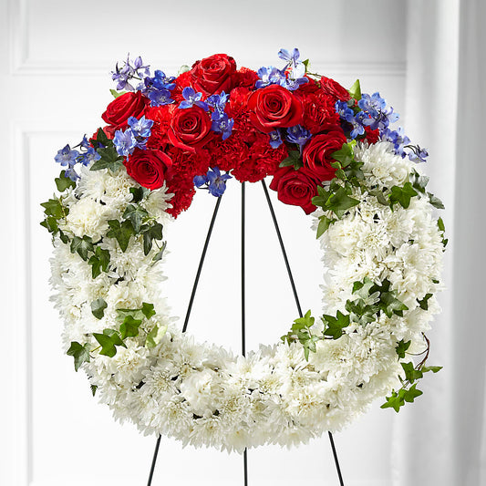 Patriotic Passion Wreath –  Tinys Flowers, Lansing IL