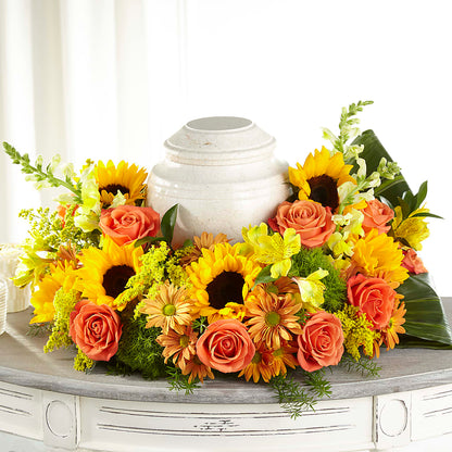 Faithful Sunflower Cremation Adornment –  Tinys Flowers, Lansing IL