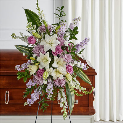 Grateful Hearts Standing Spray –  Tinys Flowers, Lansing IL