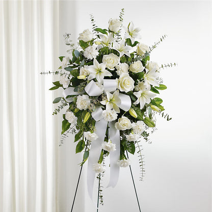 With Care Standing Spray –  Tinys Flowers, Lansing IL