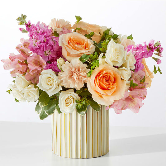 Paradise Bouquet with Ivory Vase –  Tinys Flowers, Lansing IL