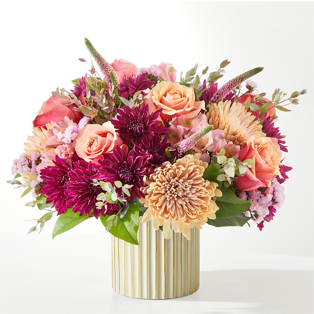 Berry Cobbler Bouquet with Ivory Vase –  Tinys Flowers, Lansing IL