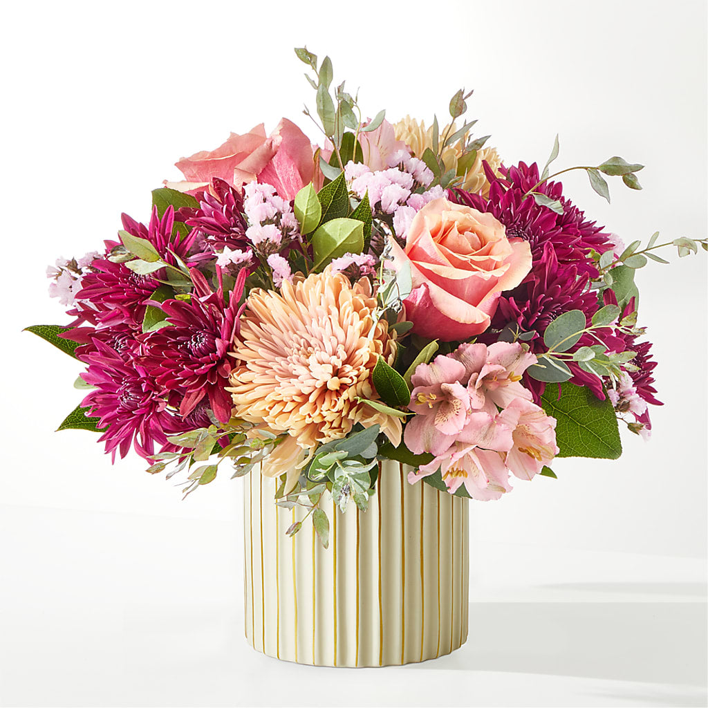 Berry Cobbler Bouquet with Ivory Vase –  Tinys Flowers, Lansing IL