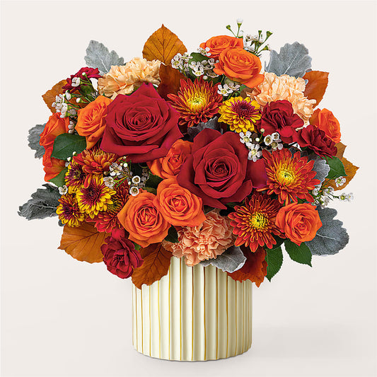 Merlot Bouquet with Ivory Vase –  Tinys Flowers, Lansing IL