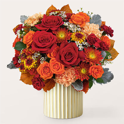 Merlot Bouquet with Ivory Vase –  Tinys Flowers, Lansing IL