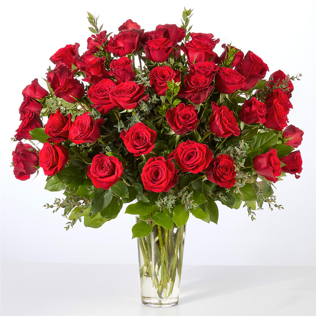 Forever Yours Fifty Stem Red Rose Bouquet –  Tinys Flowers, Lansing IL