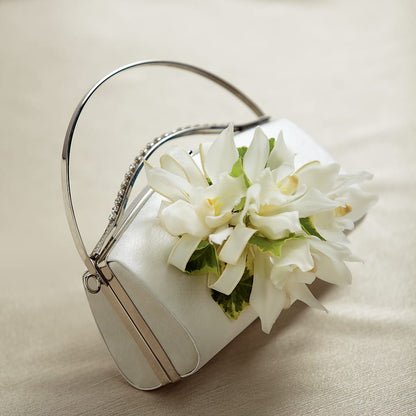 White Purse Decor –  Tinys Flowers, Lansing IL